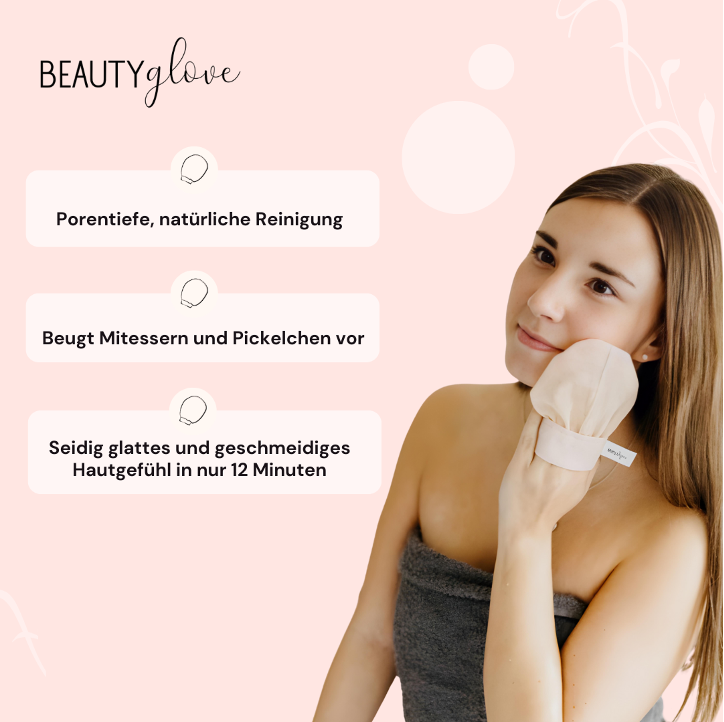 BEAUTYglove FACE Peelinghandschuh aus natürlicher türkischer Seide