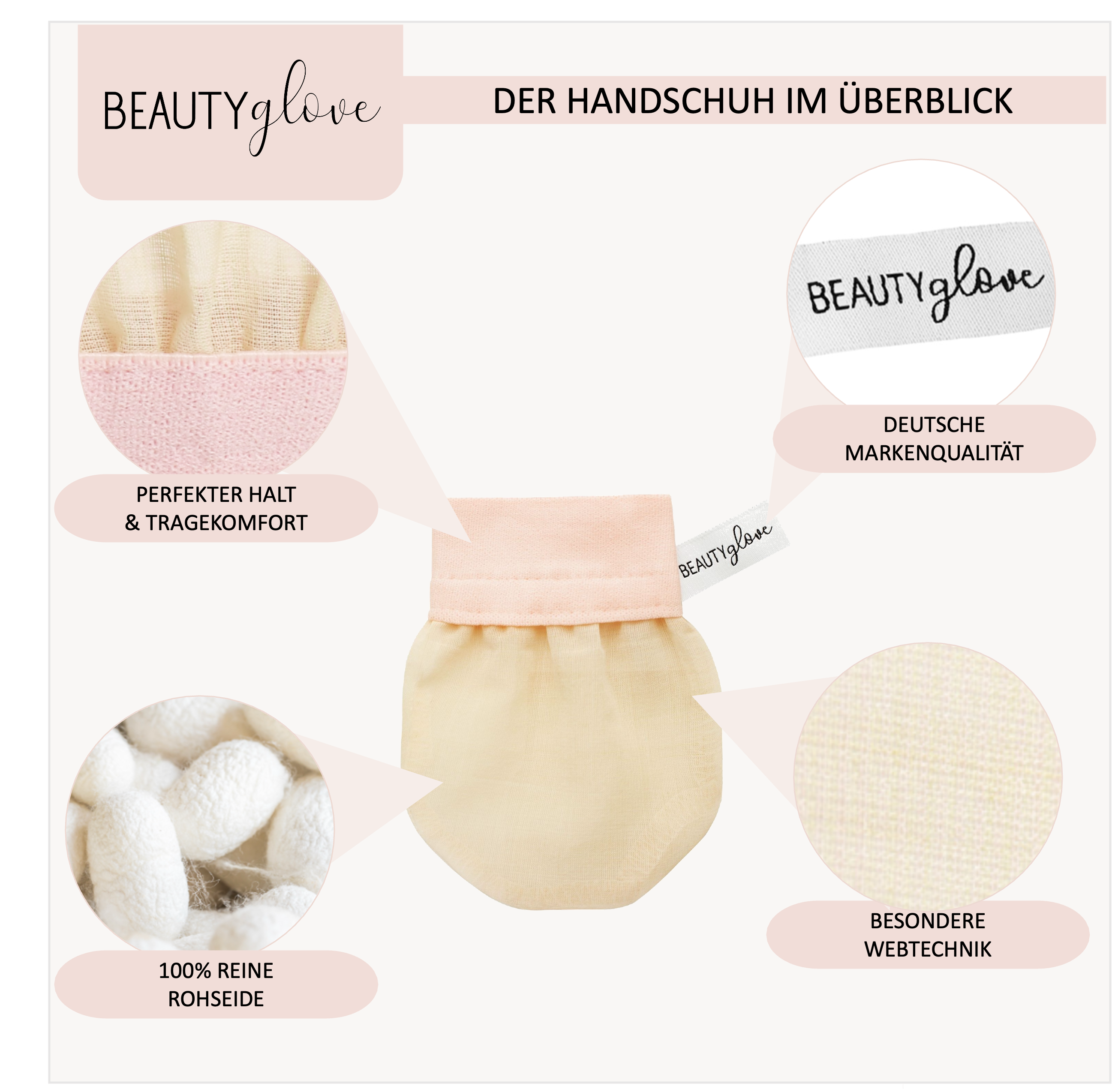 BEAUTYglove FACE Peelinghandschuh aus natürlicher türkischer Seide