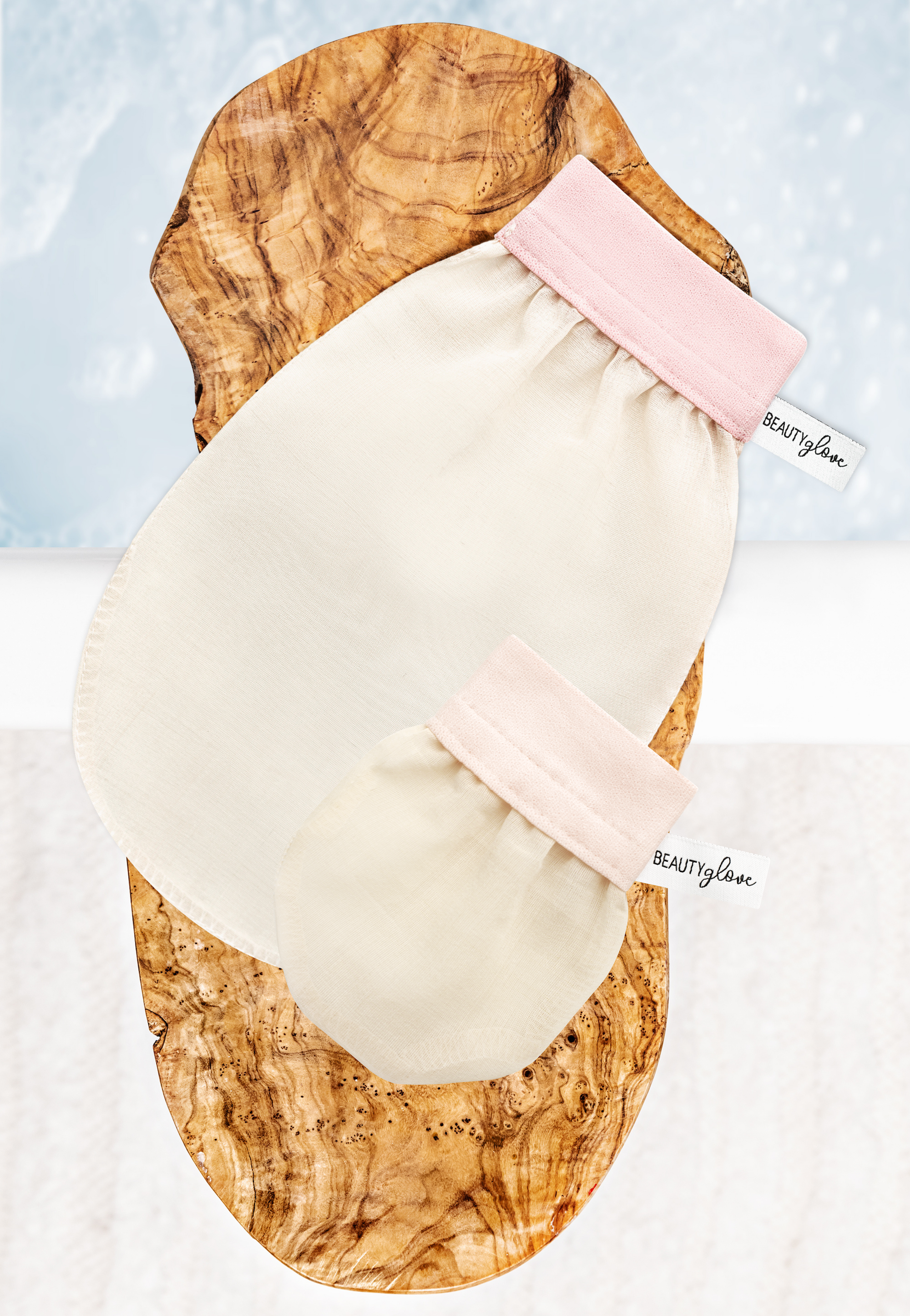 BEAUTYglove BODY + FACE – gants exfoliants en soie turque naturelle.
